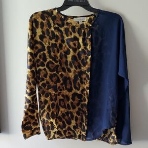 Umgee Animal Print Top with Dark Highlights MED PTP 21